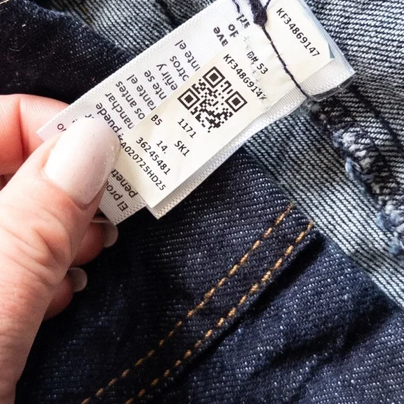 Free Assembly Blue Denim Midi Skirt Size 14 High Waist - Picture 4 of 8